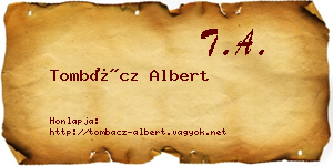 Tombácz Albert névjegykártya